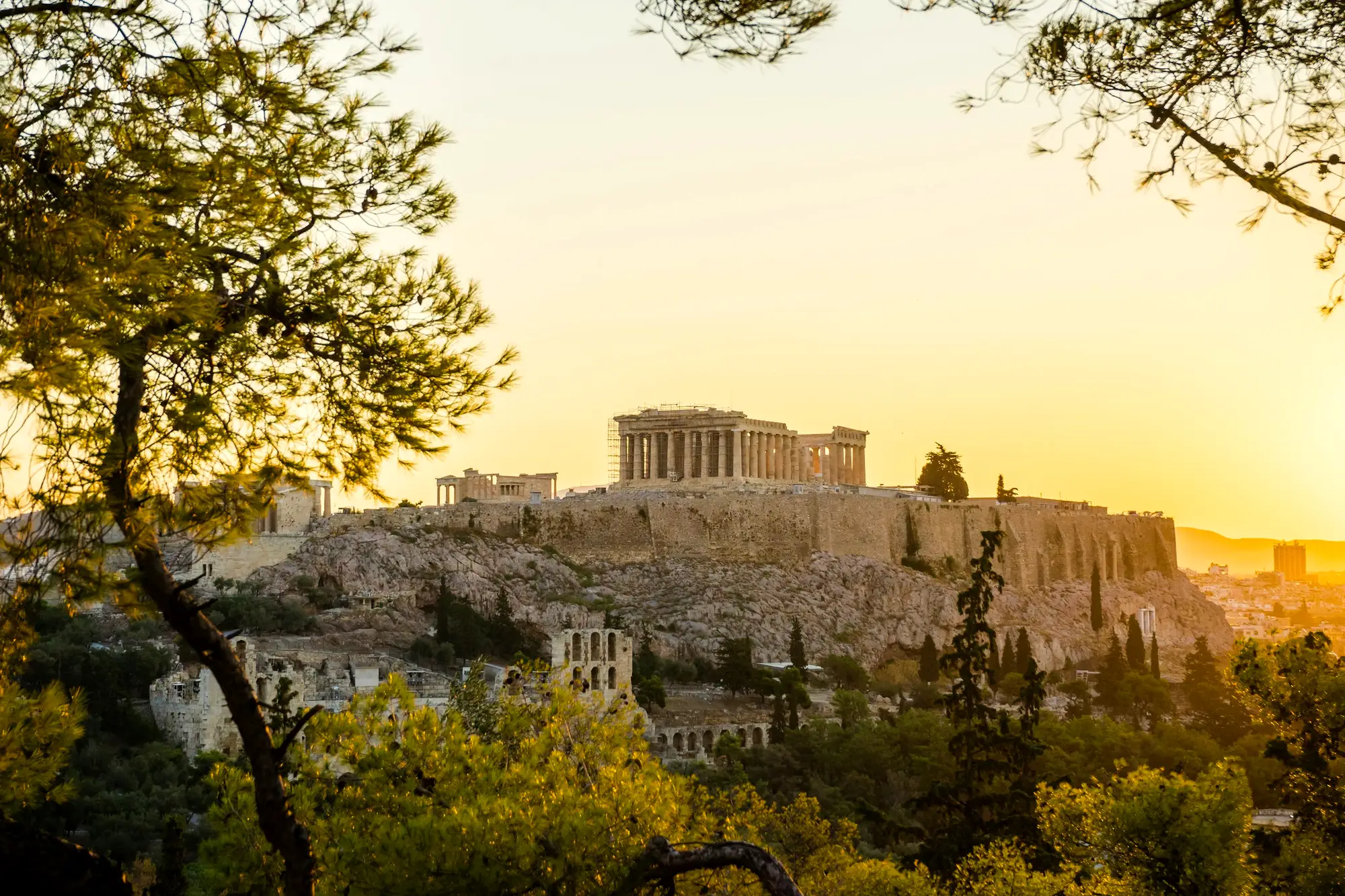 Athènes, Acropole, terrasses, souvlaki
